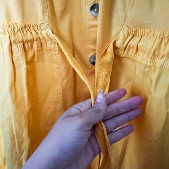 NWT ANTHROPOLOHIE DAILY PRACTICE Cotton Yellow Midi Dress Sz M - Picture 6 of 9